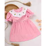 Toddler Baby Girl Spring Tulip Smocked Short Sleeve Dress with Lovely Tulip Embroidery – Princess Outfit