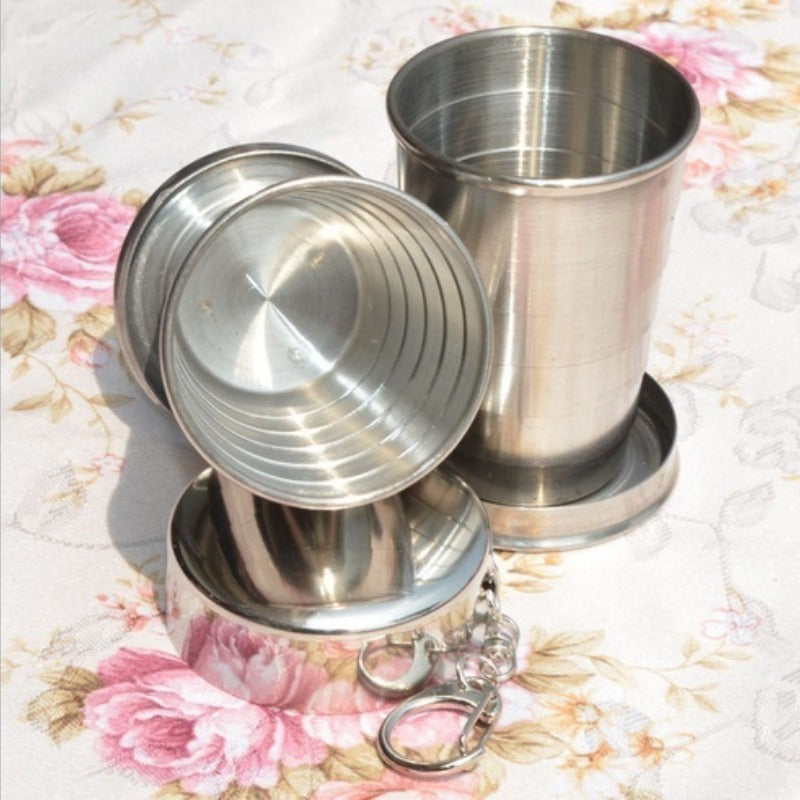 Stainless Steel Folding Cup – 250 ml Telescopic Camping Mug, Compact & Durable