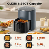6-Quart Square Air Fryer with Viewing Window – 12-in-1 Multifunction Cookware with 400°F Max, Dishwasher-Safe Components