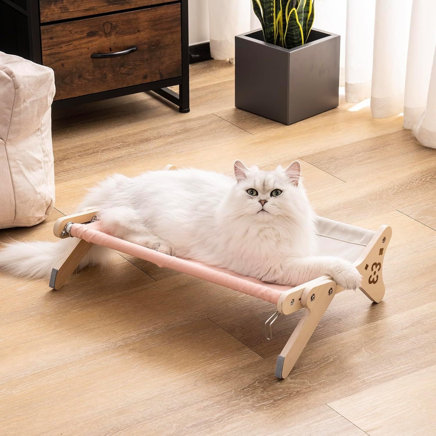 Adjustable 2-in-1 Cat Window Perch Sunbathing Seat – Pink, Holds 40 lbs