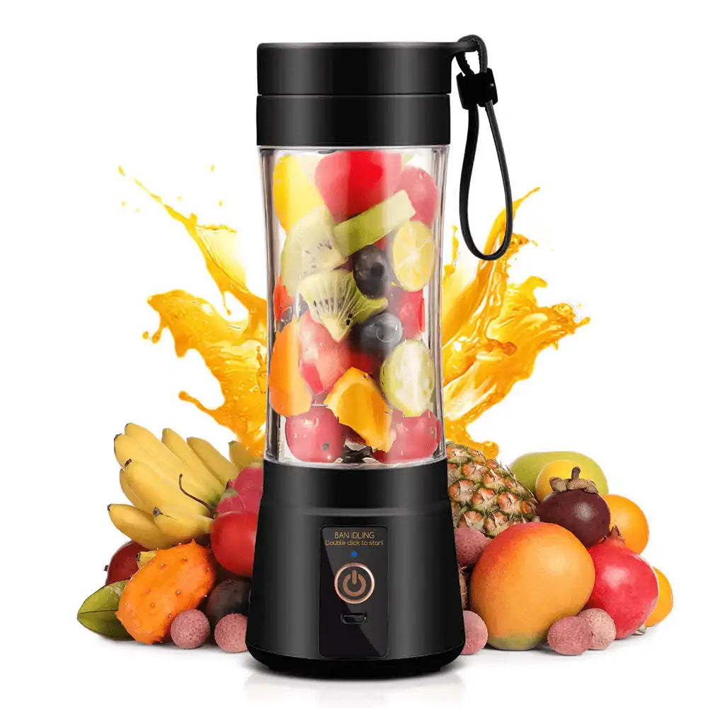 Portable Blender Cup,Electric USB Juicer Blender,Mini Blender Portable Blender For Shakes and Smoothies, juice,380ml, Six Blades Great for Mixing，Pink，Black，Purple - PulinGO