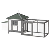 Wooden Chicken Coop with Nesting Boxes – Outdoor Hen House with Run, Ventilation & Weatherproof Roof