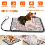 Pet Heating Pad Waterproof Electric Mat – Adjustable Warm Blanket, Gray (45 × 45 cm)