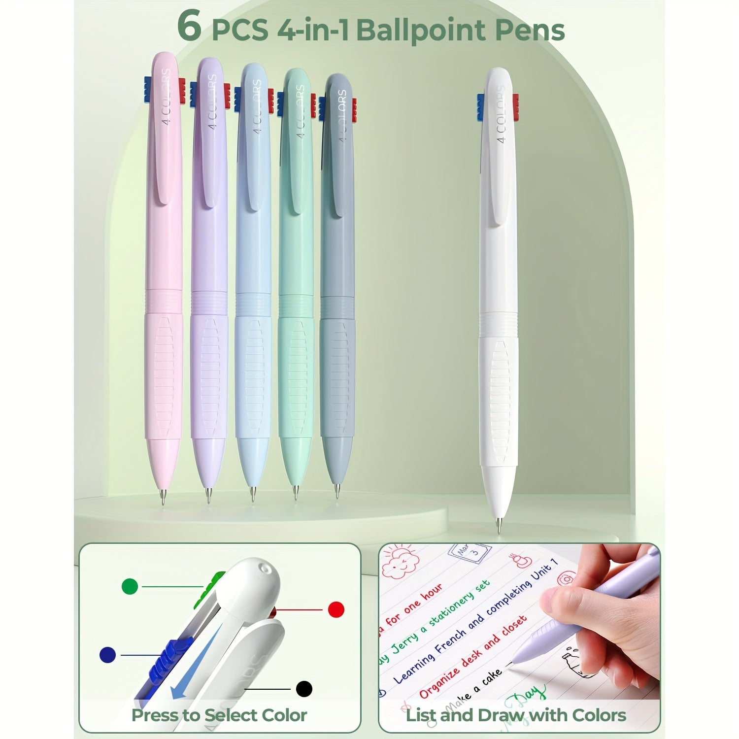 56 PCS Aesthetic School Supplies Set with Large Pencil Case – 6 Ballpoint Pens, 12 Pastel Pencils, 5 Gel Pens & 9 Automatic Pencils 🎒