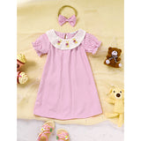 Infant Girls Plaid Easter Bunny Smocked Dress 🎀 Short Sleeve Party Outfit