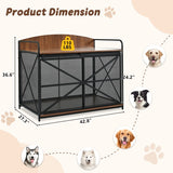 42.8-Inch Heavy-Duty Dog Crate Furniture – Farmhouse Wooden Kennel & Coffeetable