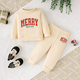Baby Girls Christmas Outfit 2-Piece Set – Merry Christmas Sweatshirt & Pants