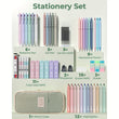 56 PCS Aesthetic School Supplies Set with Large Pencil Case – 6 Ballpoint Pens, 12 Pastel Pencils, 5 Gel Pens & 9 Automatic Pencils 🎒