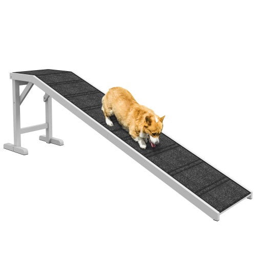 Dog Bed Ramp – Wooden Pet Ramp with Non-Slip Carpet Surface & Top Platform, Ideal for Small & Senior Dogs