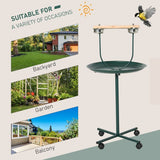 Rolling T-Bracket Bird Training Playground – Portable Activity Stand with Perch, Bird Play Gym & Exercise Stand