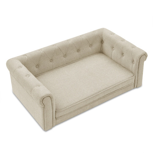 Elegant Rectangular Pet Bed – Washable Cushion Sofa with Non-Slip Base for Medium & Large Dogs, Supportive Orthopedic Design