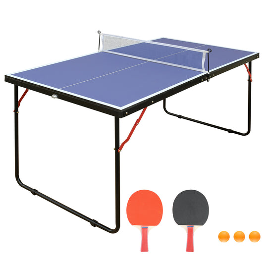 Folding Portable Table Tennis Table Set with Net, Paddles & Balls – Compact Indoor & Outdoor Game Table 🏓🎯