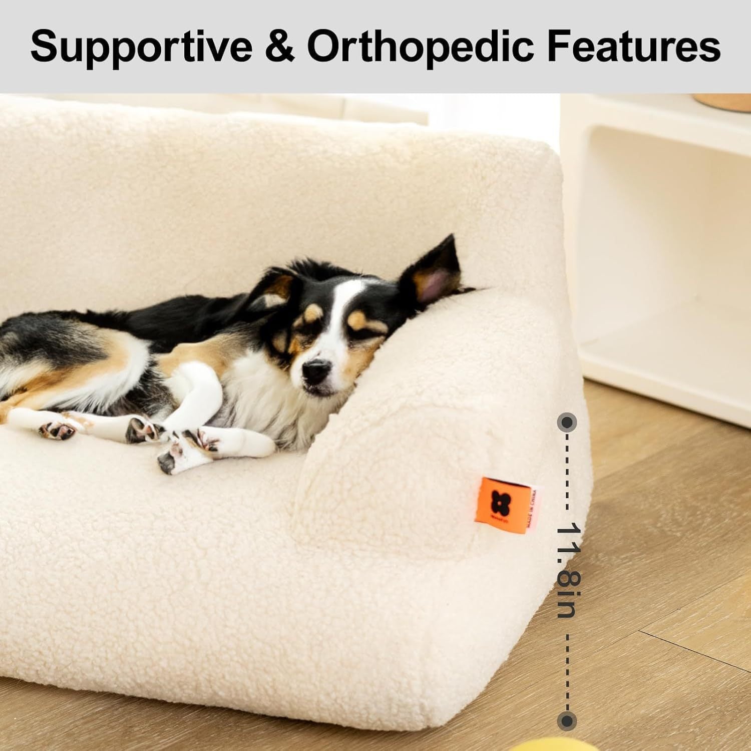 Mewoofun Pet Sofa – 40"x24"x12" Washable Couch with Removable Cover, Orthopedic Support & Non-Slip Bottom