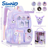 Sanrio Kuromi Multi™ Bag Set – Shoulder Bag & Backpack with Plush Pendant, 6 Badges & Stationery Set – Ultra-Light Travel Essentials