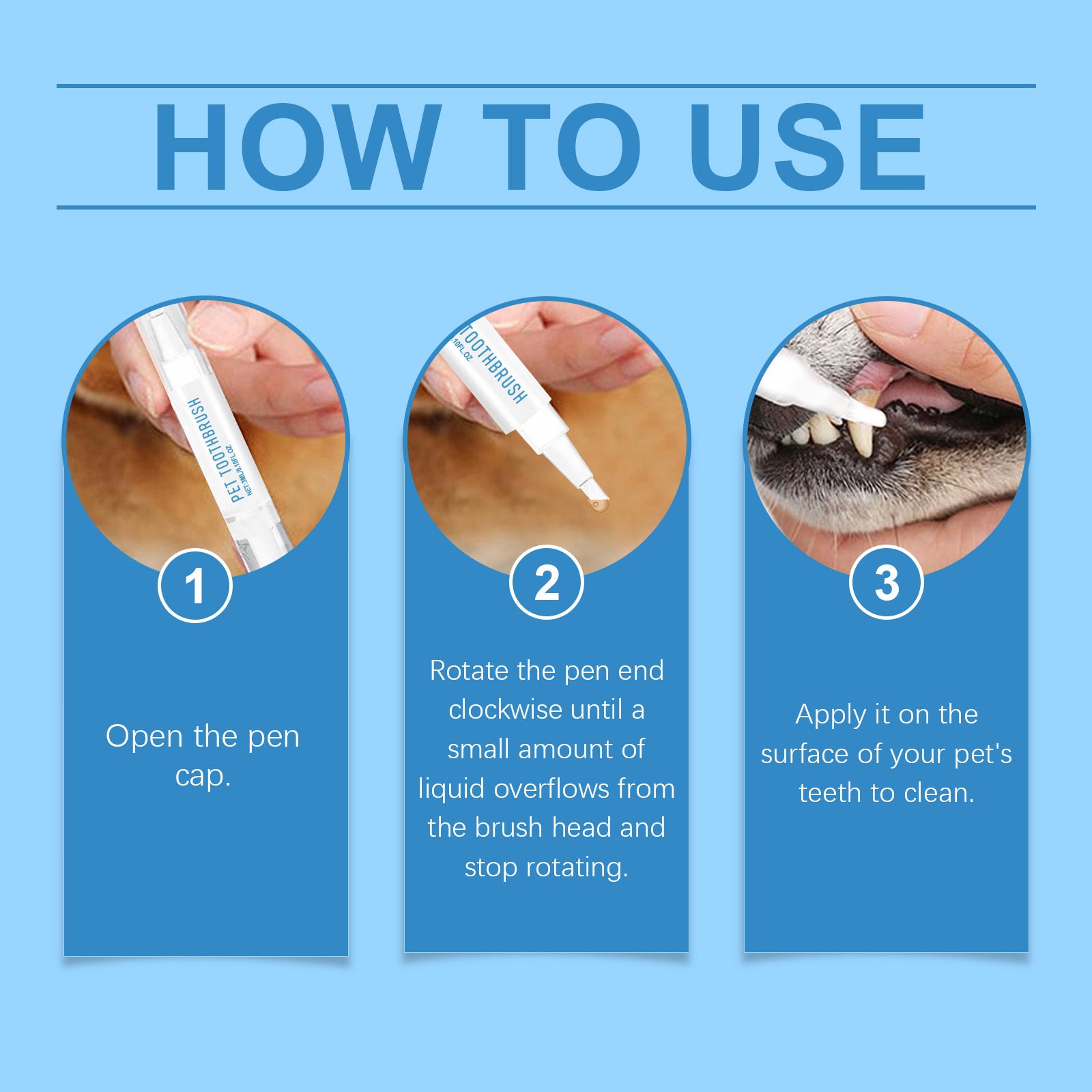 Gentle Pet Toothbrush – Ergonomic Soft Bristle Oral Care Brush for Dogs & Cats to Freshen Breath