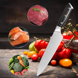 Professional 8″ Chef or 7″ Santoku Knife – High Carbon Steel, Full-Tang Design with Ergonomic Wood Handle