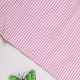Infant Girls Plaid Easter Bunny Smocked Dress 🎀 Short Sleeve Party Outfit