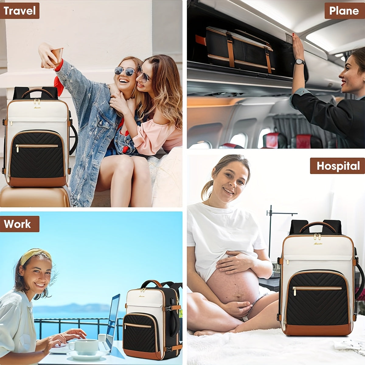 Large Carry-On Travel Backpack – TSA/Personal-Item Compatible, Fits 17″ Laptop, USB Port & 3 Packing Cubes 🧳
