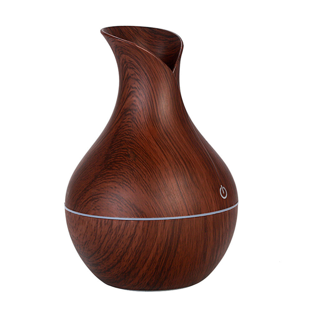 LED Ultrasonic Aroma Humidifier Essential Oil Diffuser – Vase-Shaped Smoke Fountain, Aromatherapy Air Purifier with LED Mood Light