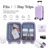 Light Purple 16-Inch Underseat Carry-On with TSA Lock