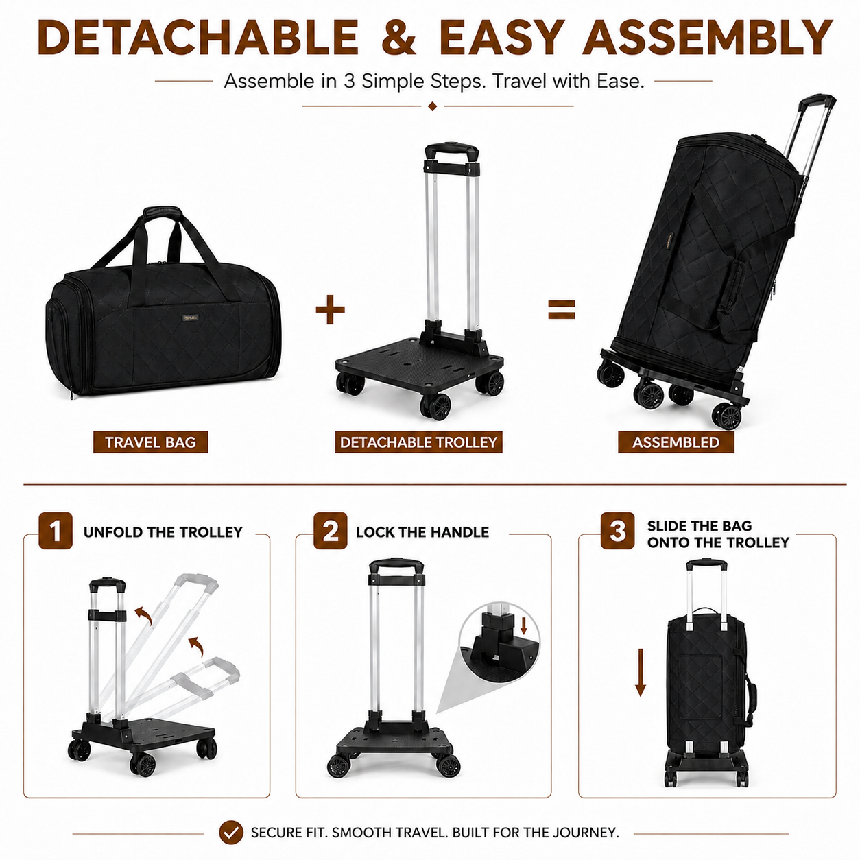 50L Rolling Garment Duffel with Wheels and Shoe Compartment
