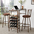 3-Piece Bar Table Set with Stools - Industrial Kitchen & Dining Table for Small Spaces (Retro Brown)