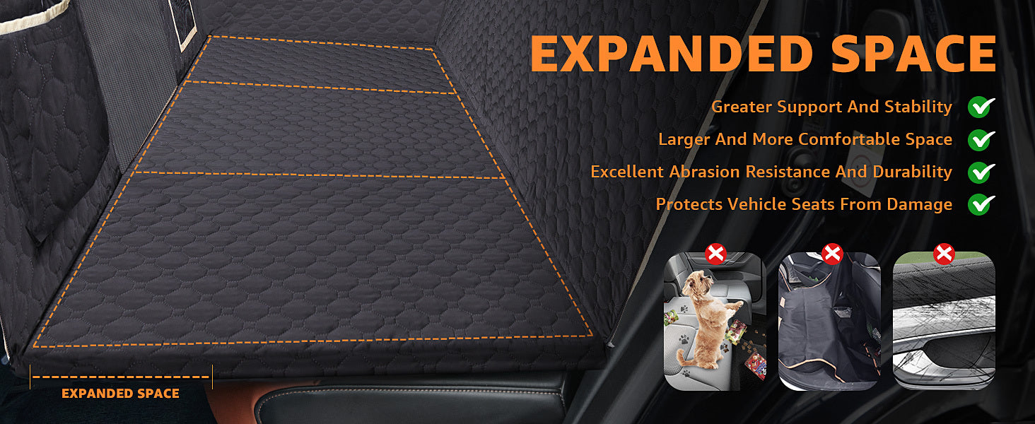 Back Seat Extender for Dogs – Waterproof Hammock-Style Car Seat Cover with Non-Slip Design for Cars & SUVs