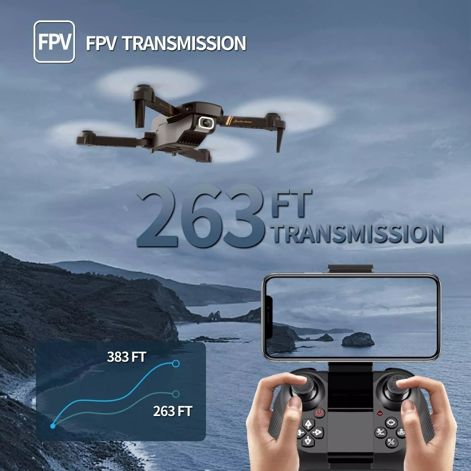 V4 Foldable Drone with 4K HD Camera - RC Quadcopter with 3 Batteries for Adults & Kids