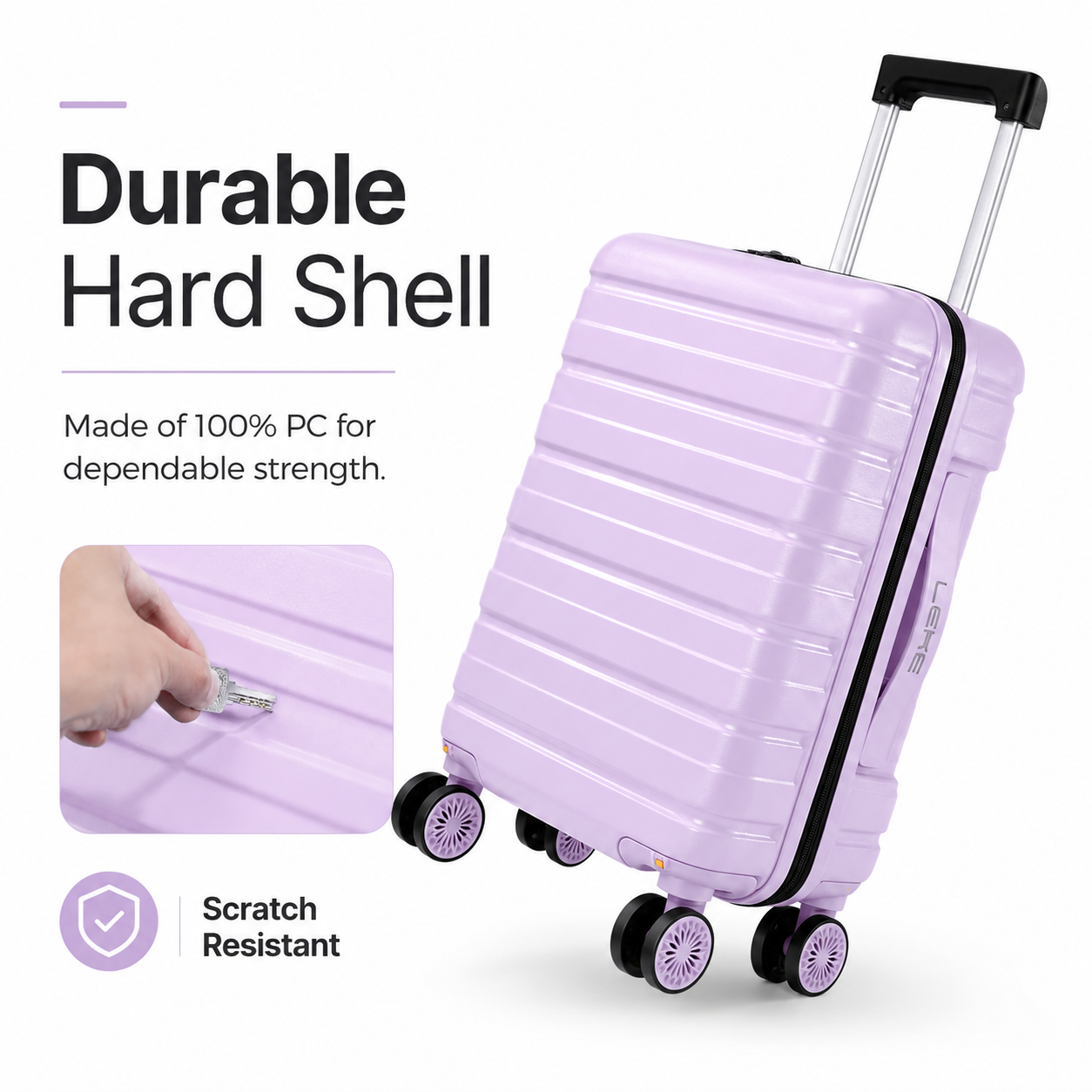 Light Purple 16-Inch Underseat Carry-On with TSA Lock