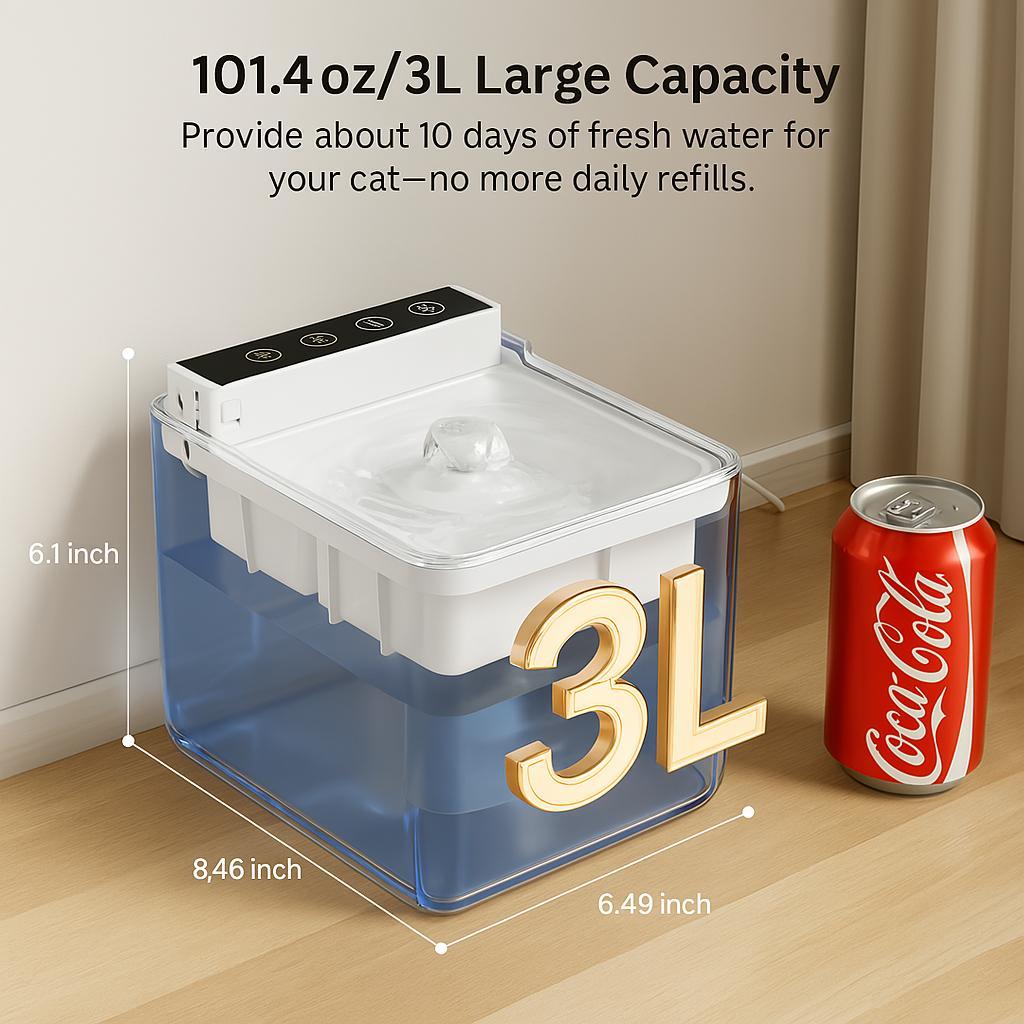 Wired Automatic Pet Fountain – Smart Dog & Cat Water Dispenser with Automatic Sensing Function for Continuous Fresh Hydration