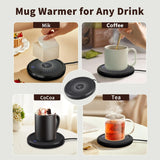 LALAYUAN Electric Mug Warmer, Fast Heating Coffee Cup Warmer with Temperature Control, 110V US Plug, Plug Powered Beverage Heater, with Desk, for Coffee Lovers, Coffee, Milk, Tea, Candle Wax Gift - PulinGO