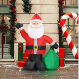 6 Ft Lighted Christmas Inflatable Decoration – Inflatable Santa Claus with Large Gift Bag, Funny Blow-Up Yard Decor with Built-in LED Lights