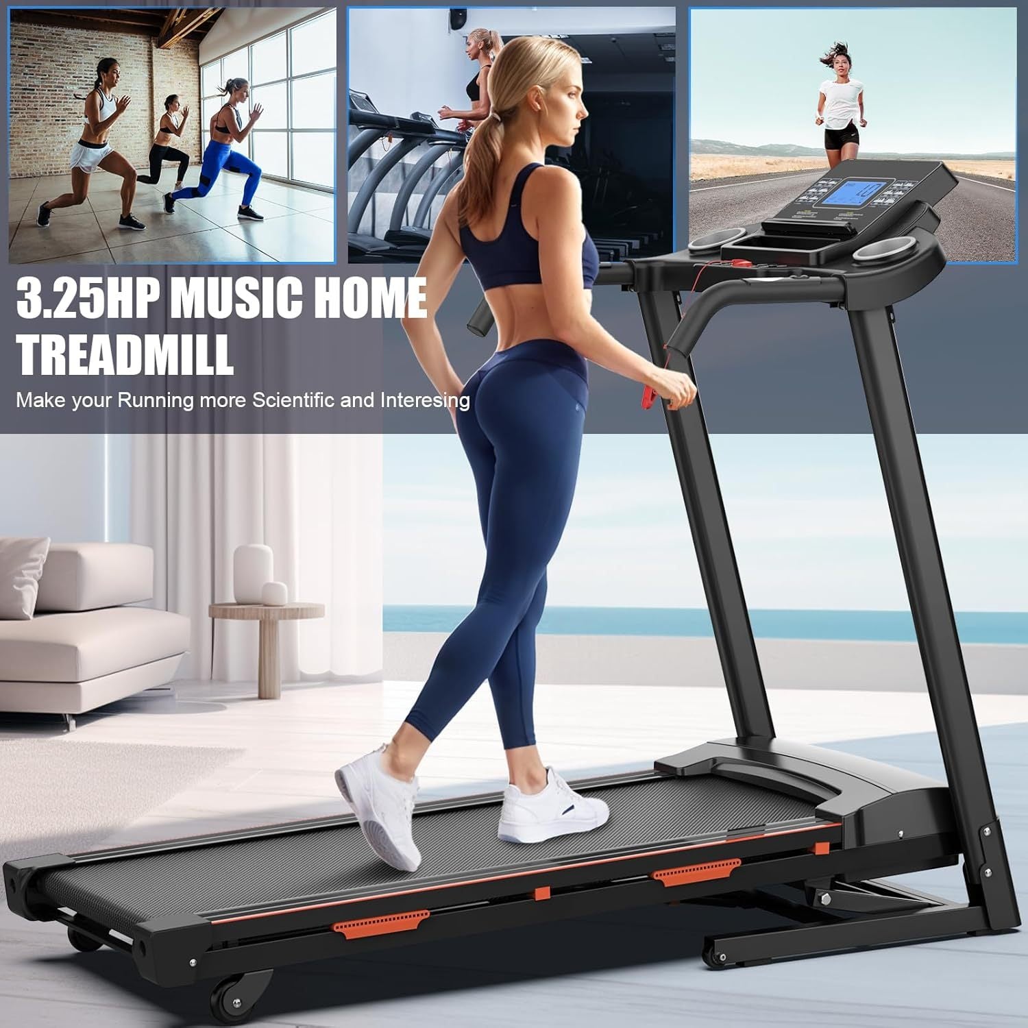 Home Automatic Tilt Treadmill | 400 lbs Capacity & 3.25 HP Folding Electric Running Machine 🏃‍♂️🔥