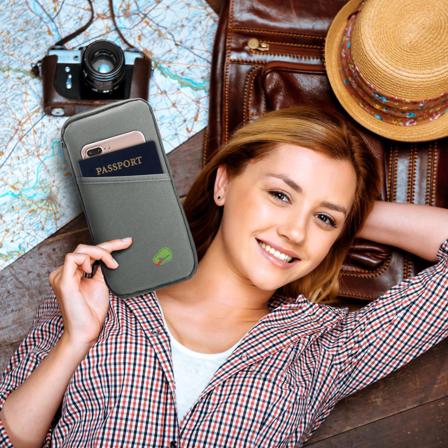 Travel Passport Wallet & Document Organizer 🛂 12-Cell Waterproof ID, Card & Ticket Holder with Zipper Case