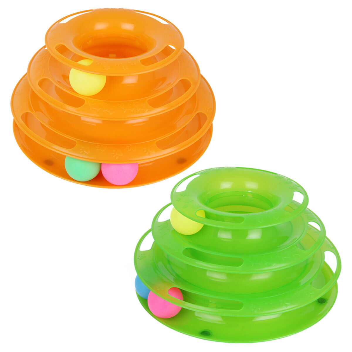 Pet Cat Crazy Ball Disk – Trilaminar Interactive Plate Toy with Rolling Balls for Indoor Cats, Fun Play & Exercise