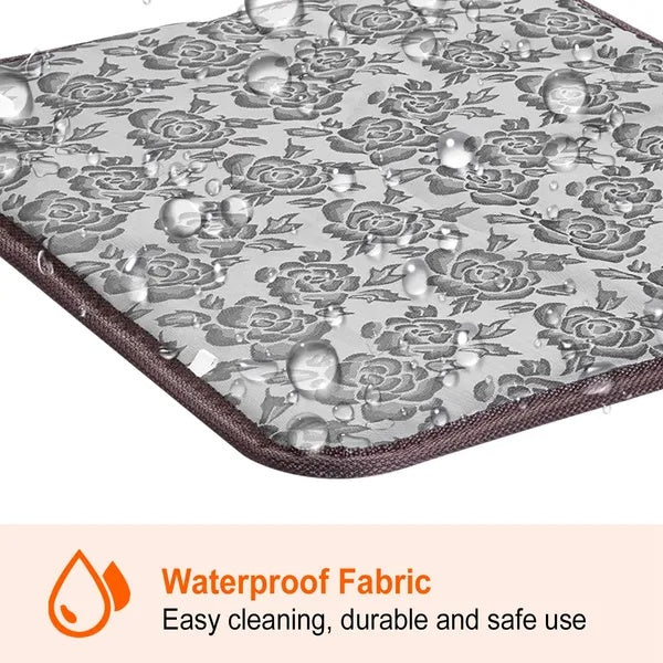 Pet Heating Pad Waterproof Electric Mat – Adjustable Warm Blanket, Gray (45 × 45 cm)