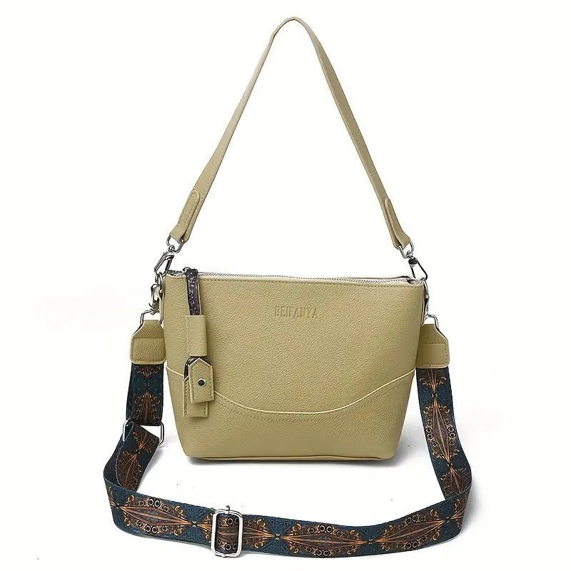 Women’s Elegant Ethnic Embroidery Shoulder Strap Bag 🌸 Large-Capacity Crossbody Purse w/ Zipper Closure – Travel, Work & Daily Use