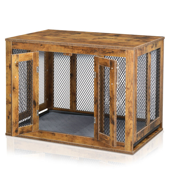Multi-Functional Kennel – Rustic Pet Crate & Functional Side Table for Dogs, Cats, Rabbits & More