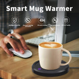 LALAYUAN Electric Mug Warmer, Fast Heating Coffee Cup Warmer with Temperature Control, 110V US Plug, Plug Powered Beverage Heater, with Desk, for Coffee Lovers, Coffee, Milk, Tea, Candle Wax Gift - PulinGO