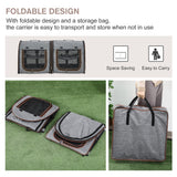 Portable Soft-Sided Pet Carrier with Divider – Two-Compartment, Padded, Foldable & Storage Bag Included