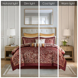 12-Piece Comforter Set with Cotton Bed Sheets – Complete Luxury Bedding Ensemble (Queen)