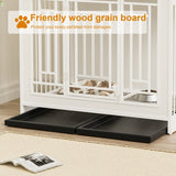43.3-Inch Large Wooden Dog Kennel Furniture – Indoor Pet Crate with Divider, Double Door Design & Stylish Home Décor