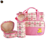5PCS Baby Diaper Bag Set 👶 Nappy Tote with Changing Pad, Insulated Pockets & Shoulder Bags – Travel & Mummy Organizer