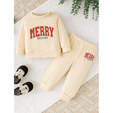 Baby Girls Christmas Outfit 2-Piece Set – Merry Christmas Sweatshirt & Pants