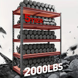2000LBS Garage Shelving Storage Shelves Heavy Duty Shelving 5 Tier Metal Shelving Units For Garage Shelves 72"H X35.5"W X 15.8"D, Adjustable Metal Shelving Unit For Garage Shelves Utility Rack Shelf For Basement Pantry Closet - PulinGO