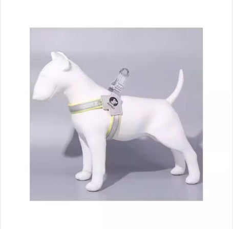 YT Pet Reflective Adjustable Dog & Cat Harness with Leather Leash – Comfortable, Easy Control & No-Pull Design