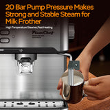 Professional 20-Bar Espresso Machine with Milk Frother & Pressure Gauge