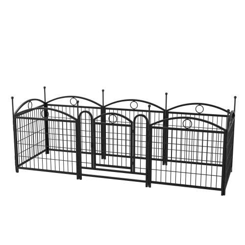 Indoor Dog Playpen – 24-Inch 8-Panel Foldable Metal Pet Exercise Pen with Door for Puppies & Small Dogs