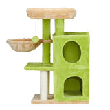 3-Inch Speaker-Shaped Double-Layer Cat House Hammock Bed – Yellow & Green Indoor Cat Furniture with Cozy Design