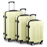 3-Piece ABS+PC Curved Vertical Luggage Set – Hard Shell Spinner Suitcases with TSA Lock & 360° Wheels (20", 24", 28")